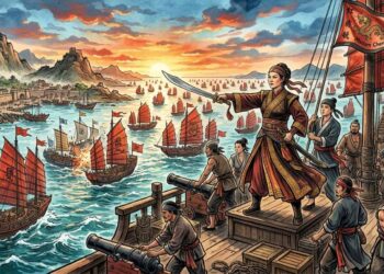 Ilustrasi Ching Shih, perempuan Tiongkok pemimpin armada bajak laut terbesar di dunia pada era Dinasti Qing