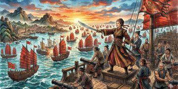 Ilustrasi Ching Shih, perempuan Tiongkok pemimpin armada bajak laut terbesar di dunia pada era Dinasti Qing