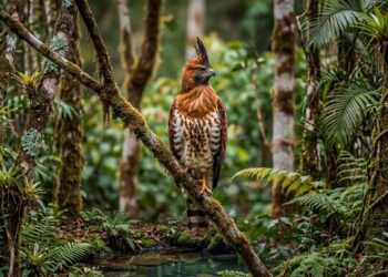Elang Jawa di habitat hutan alami Pulau Jawa yang menjadi inspirasi lambang Garuda Pancasila