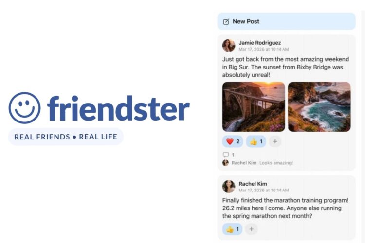 Tampilan aplikasi Friendster terbaru di iPhone dengan konsep media sosial anti algoritma dan desain minimalis