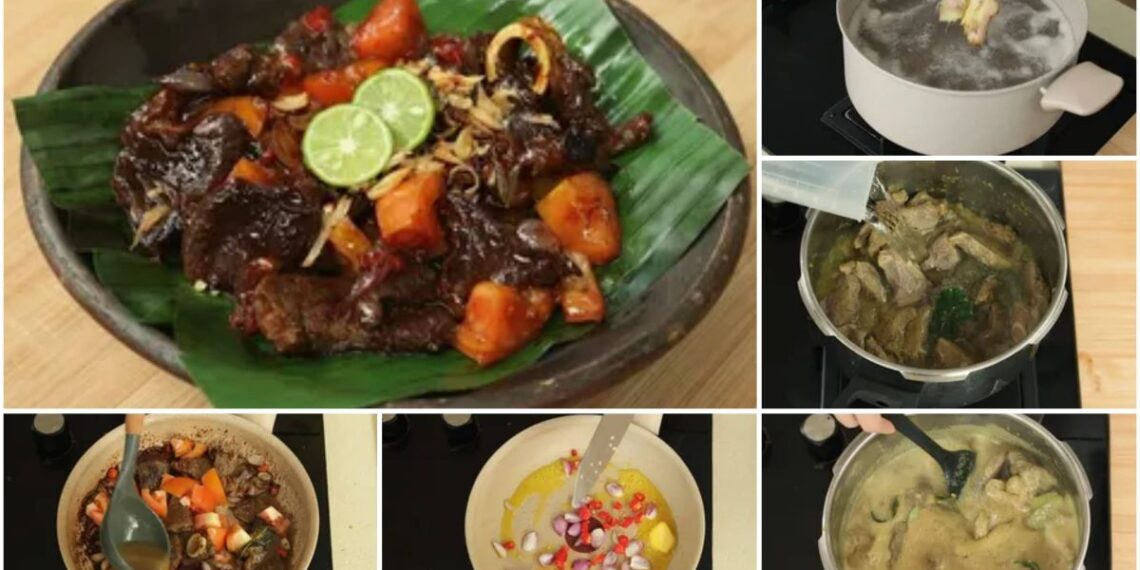 Olahan kambing bakar kecap ala Devina Hermawan dengan bumbu rempah dan irisan cabai merah