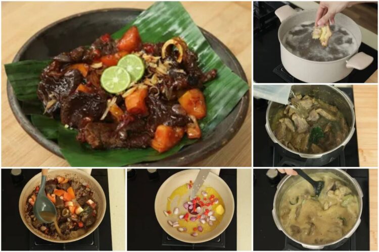 Olahan kambing bakar kecap ala Devina Hermawan dengan bumbu rempah dan irisan cabai merah