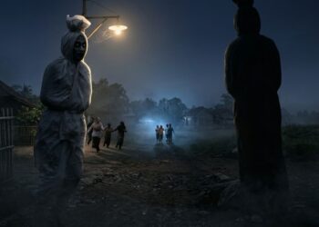 Ilustrasi teror pocong viral di Jawa Timur yang mengingatkan pada kasus ninja dan kolor ijo
