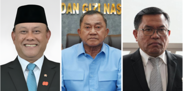 Tiga mantan pejabat BGN yang ditetapkan tersangka korupsi program MBG.