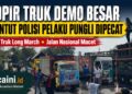 Ratusan sopir truk melakukan demonstrasi di Jombang menuntut pemecatan oknum polisi pelaku pungli dan pemberantasan premanisme jalanan