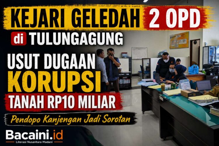 Petugas Kejari Tulungagung melakukan penggeledahan di kantor BPKAD dan Disbudpar terkait dugaan korupsi pengadaan tanah Pendopo Kanjengan