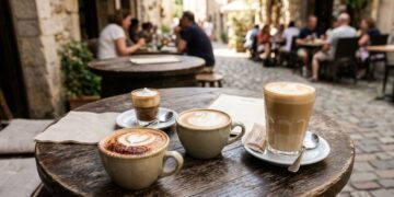 Secangkir cappuccino, latte, flat white, dan macchiato sebagai pilihan milk based coffee populer