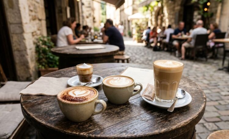 Secangkir cappuccino, latte, flat white, dan macchiato sebagai pilihan milk based coffee populer