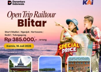 Kereta api KAI Daop 7 dalam program Rail Tour Jawa Timur menuju destinasi wisata Blitar