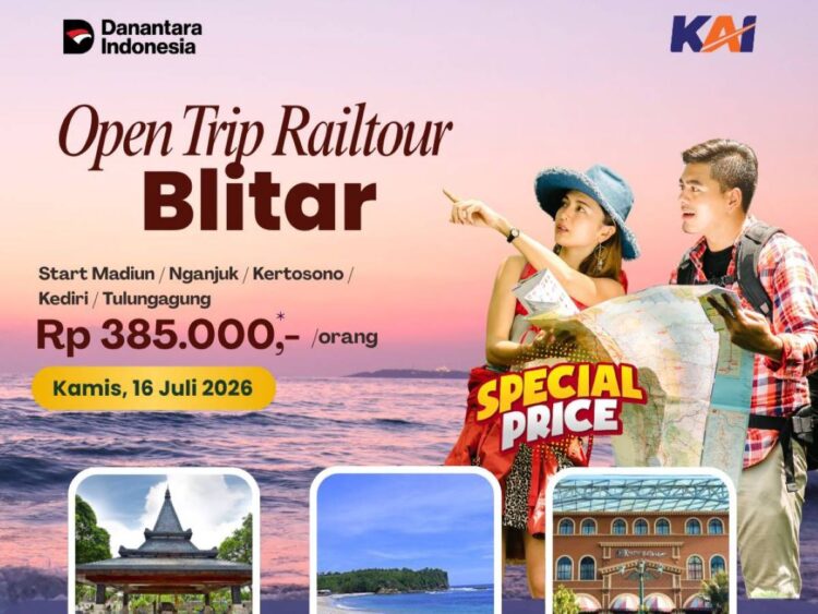 Kereta api KAI Daop 7 dalam program Rail Tour Jawa Timur menuju destinasi wisata Blitar