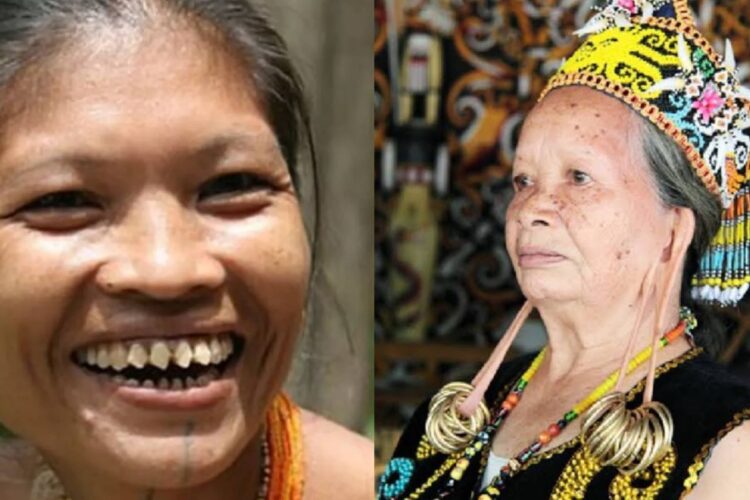 Perempuan adat Dayak dengan tradisi Telingaan Aruu dan perempuan Mentawai menjalani ritual Pasipiat Sot sebagai simbol kecantikan tradisional