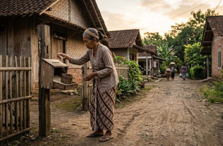 tradisi gotong royong masyarakat Indonesia berupa jimpitan di Jawa, marsialapari suku Batak, dan mapalus suku Minahasa sebagai bentuk solidaritas sosial komunal