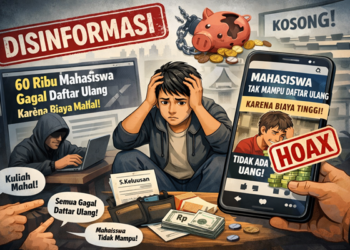 Iustrasi calon mahasiswa tak mampu daftar ulang. Foto: bacaini by AI