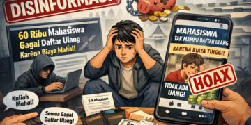 Iustrasi calon mahasiswa tak mampu daftar ulang. Foto: bacaini by AI