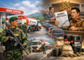 Ilustrasi pengawalan distribusi BBM subsidi oleh TNI. Foto: bacaini by AI