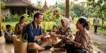 Warga Indonesia menyambut wisatawan dan ekspatriat dengan ramah sebagai ilustrasi Indonesia dinobatkan negara paling ramah di dunia versi InterNations 2026