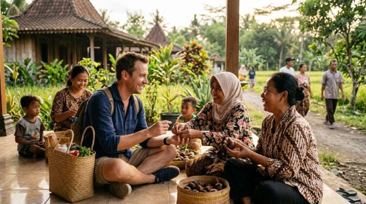 Warga Indonesia menyambut wisatawan dan ekspatriat dengan ramah sebagai ilustrasi Indonesia dinobatkan negara paling ramah di dunia versi InterNations 2026