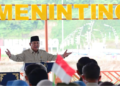 Presiden Prabowo Subianto menyampaikan sambutannya saat meresmikan pembangunan lima bendungan yang tersebar di sejumlah wilayah di Indonesia, di Bendungan Meninting, Kabupaten Lombok Barat, Provinsi Nusa Tenggara Barat (NTB), pada Jumat, 10 Juli 2026. Foto: BPMI Setpres/Muchlis Jr