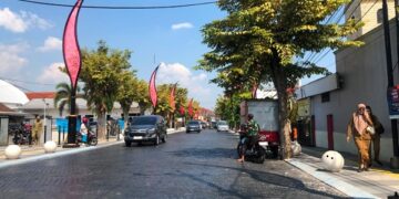 Kawasan food street di Jalan Kartini dan Jalan Gatot Subroto yang sedang proses pembangunan. Dok: kominfo jember