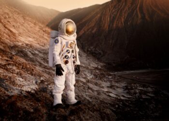 Ilustrasi astronot NASA mengenakan pakaian antariksa saat menjalani pelatihan menuju misi luar angkasa
