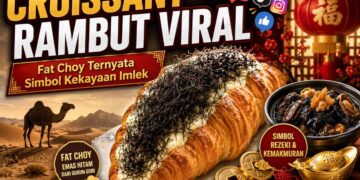 Croissant viral dengan topping Fat Choy berwarna hitam yang menyerupai rambut dan ramai diperbincangkan di media sosial