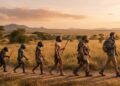 Ilustrasi evolusi manusia menunjukkan perubahan ukuran tubuh dari Australopithecus hingga Homo erectus berdasarkan penelitian terbaru