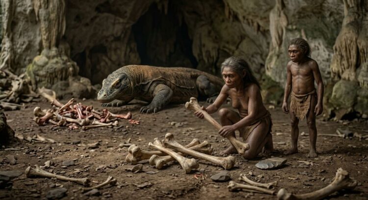 Penelitian terbaru menunjukkan Homo floresiensis diduga hanya memakan sisa buruan Komodo di Liang Bua Flores