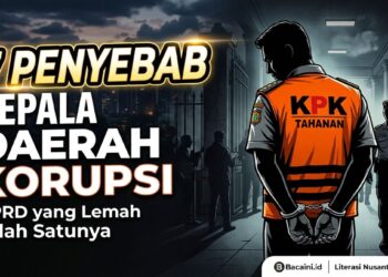 Ilustrasi praktik korupsi kepala daerah dengan sorotan lemahnya pengawasan DPRD sebagai salah satu penyebab meningkatnya kasus korupsi di pemerintah daerah