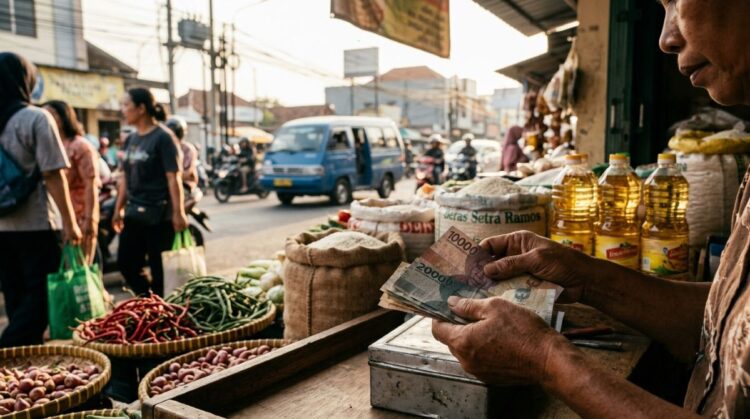 Ilustrasi aktivitas masyarakat di Kota Blitar dan Kota Kediri terkait tingginya Garis Kemiskinan menurut data BPS Jawa Timur 2025