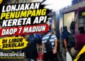 Penumpang kereta api menaiki rangkaian KA di Stasiun Madiun saat libur sekolah 2026