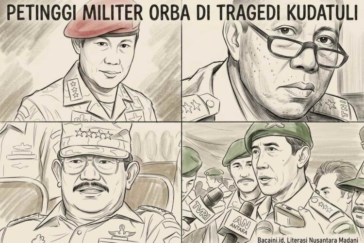 Jenderal Feisal Tanjung, R Hartono, Syarwan Hamid, dan Sutiyoso merupakan petinggi militer Orde Baru yang menjabat saat tragedi Kudatuli atau Kerusuhan 27 Juli 1996
