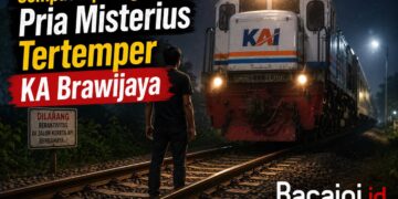 Petugas mengevakuasi korban tertemper KA Brawijaya di jalur rel Desa Buntaran Kecamatan Rejotangan Tulungagung