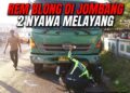 Truk boks diduga rem blong usai kecelakaan maut di Jalan Raya Janti Jogoroto Jombang.