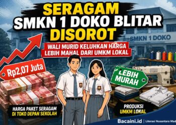 Ilustrasi seragam sekolah SMKN 1 Doko Kabupaten Blitar yang menjadi sorotan karena harga paket seragam dinilai lebih mahal dibanding konveksi UMKM lokal