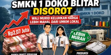 Ilustrasi seragam sekolah SMKN 1 Doko Kabupaten Blitar yang menjadi sorotan karena harga paket seragam dinilai lebih mahal dibanding konveksi UMKM lokal