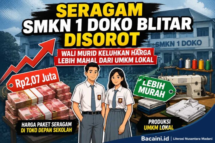 Ilustrasi seragam sekolah SMKN 1 Doko Kabupaten Blitar yang menjadi sorotan karena harga paket seragam dinilai lebih mahal dibanding konveksi UMKM lokal