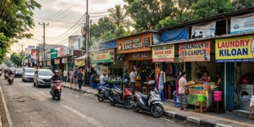 Pelaku UMKM menjual produk olahan pangan di Jawa Timur yang memiliki 4,59 juta unit usaha atau terbanyak kedua di Indonesia