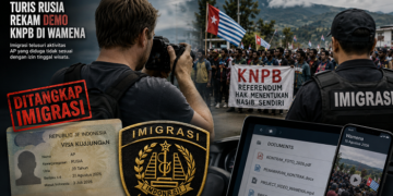 Ilustrasi aktivitas WNA dalam aksi di Wamena. Foto: Bacaini by AI