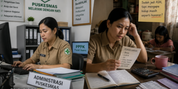 Ilustrasi PPPK di puskesmas. Foto: bacaini by AI