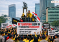 Ilustrasi aksi mahasiswa UI. Foto: Ai