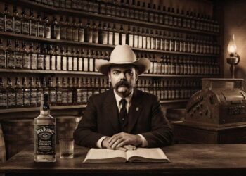 Potret Jack Daniel, pendiri Jack Daniel's Tennessee Whiskey dengan label Old No. 7 yang legendaris