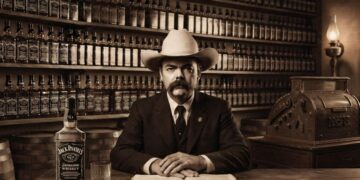 Potret Jack Daniel, pendiri Jack Daniel's Tennessee Whiskey dengan label Old No. 7 yang legendaris