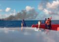 KMP Putri Yasmin terbakar di Selat Lombok