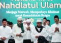 Kiai Miftachul Akhyar saat tausiyah istighosah jelang Muktamar ke-35 NU di Tambakberas Jombang