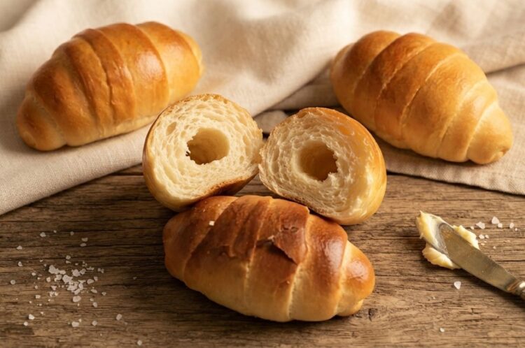 Salt bread atau roti garam dengan kerak bawah renyah hasil teknik butter-fried bottom