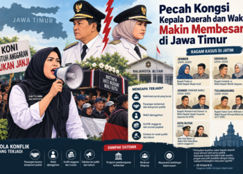 Ilustrasi perpecahan kepala daerah dan wakilnya. Foto: bacaini/AI
