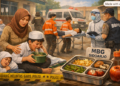 Ilustrasi keracunan MBG di Sidoarjo. Foto: bacaini by AI