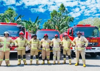Armada Damkar yang dipamerkam pada upacara HUT ke-81 RI di Jember