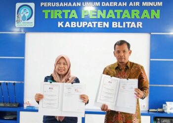 KAI Daop 7 Madiun dan Tirta Penataran Blitar menandatangani PKS jaringan utilitas air bersih