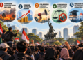 Ilustrasi aksi mahasiswa. Foto: Bacaini/AI
